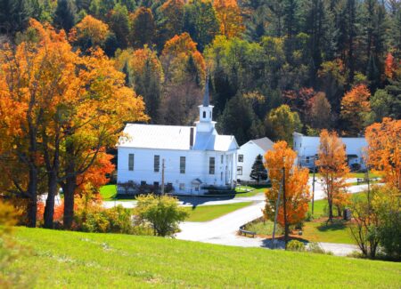 Church building in the countryside.